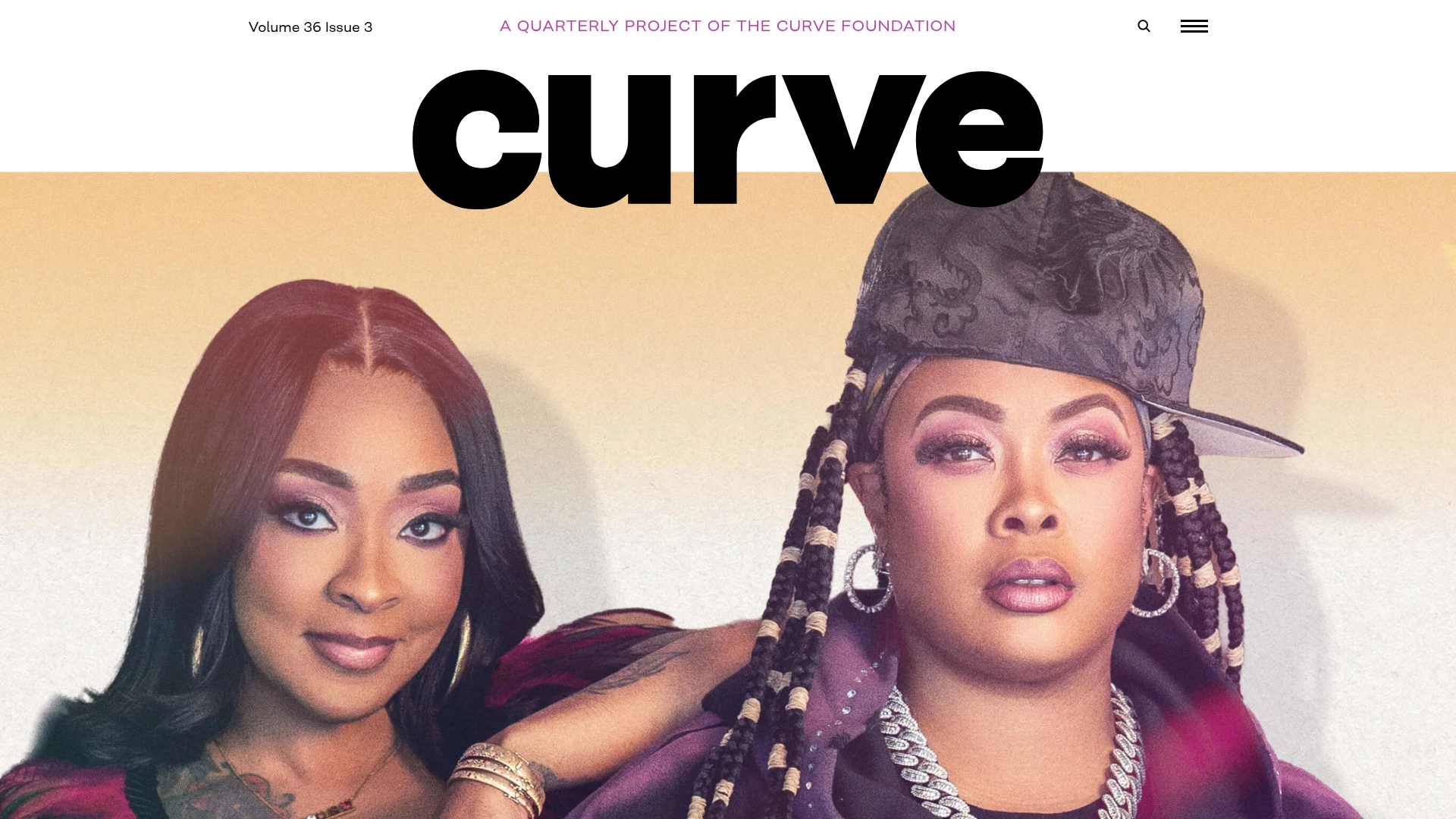 Curve Magazine actual website screenshot