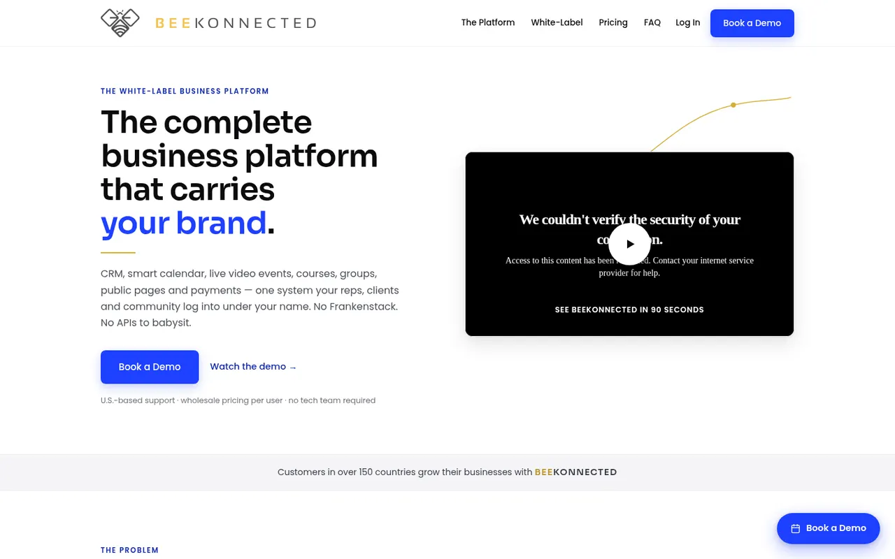 BeeKonnected actual website screenshot