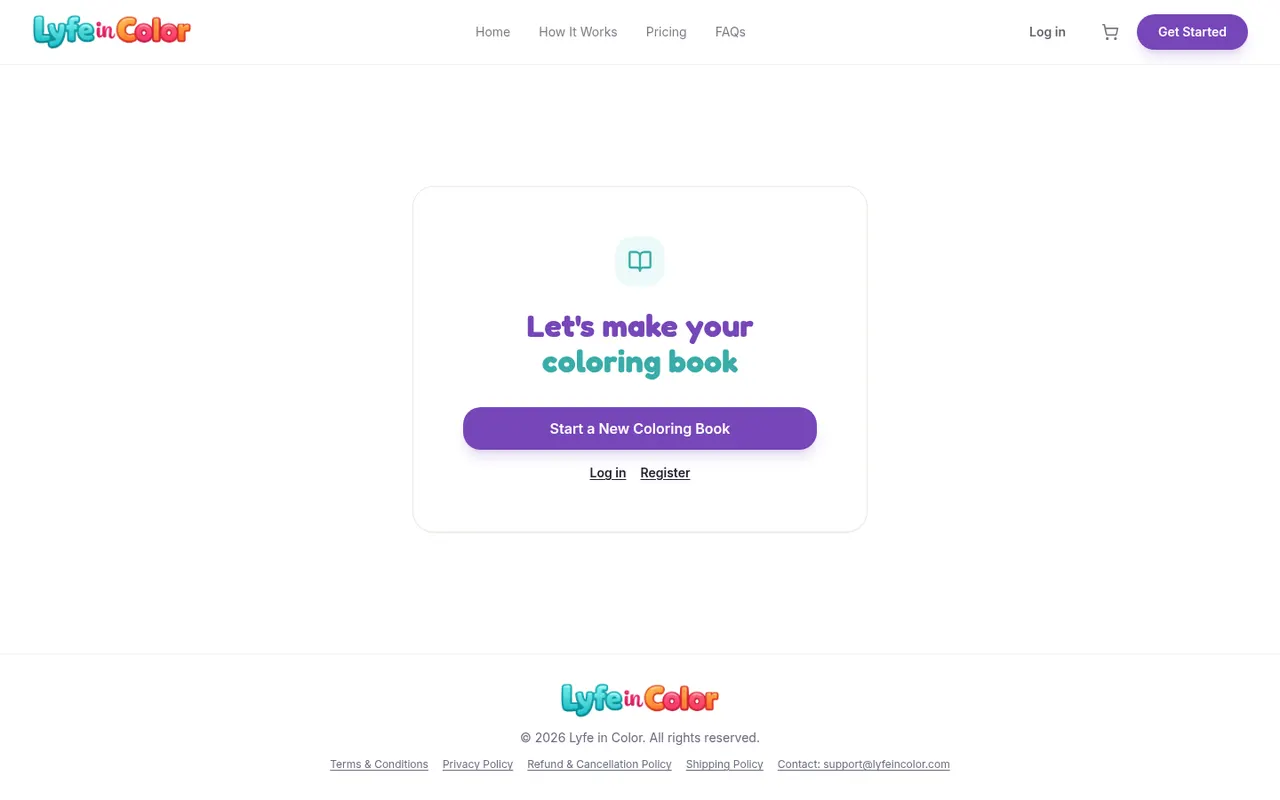 Lyfe in Color actual website screenshot