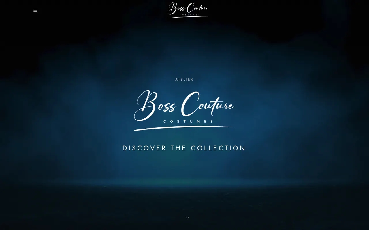 Boss Couture Costumes actual website screenshot