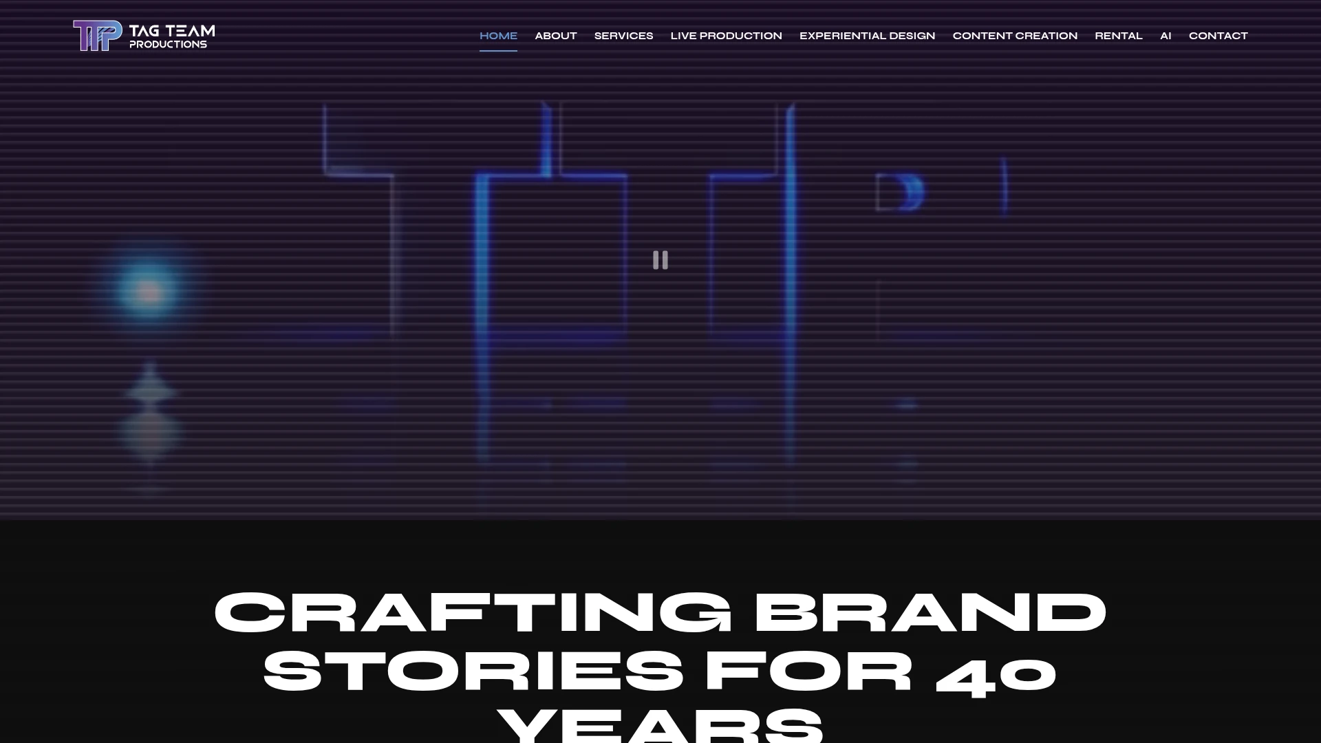 Tag Team Productions actual website screenshot