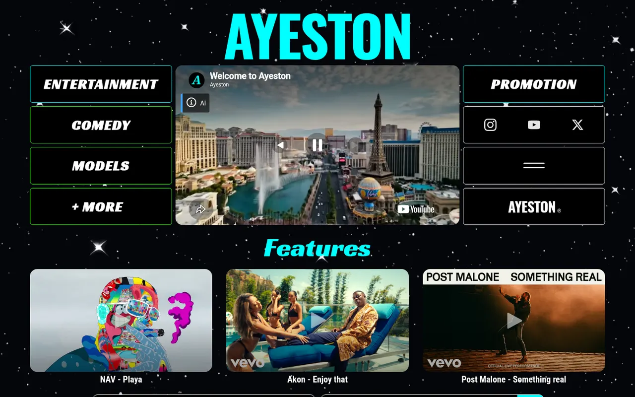 Ayeston actual website screenshot