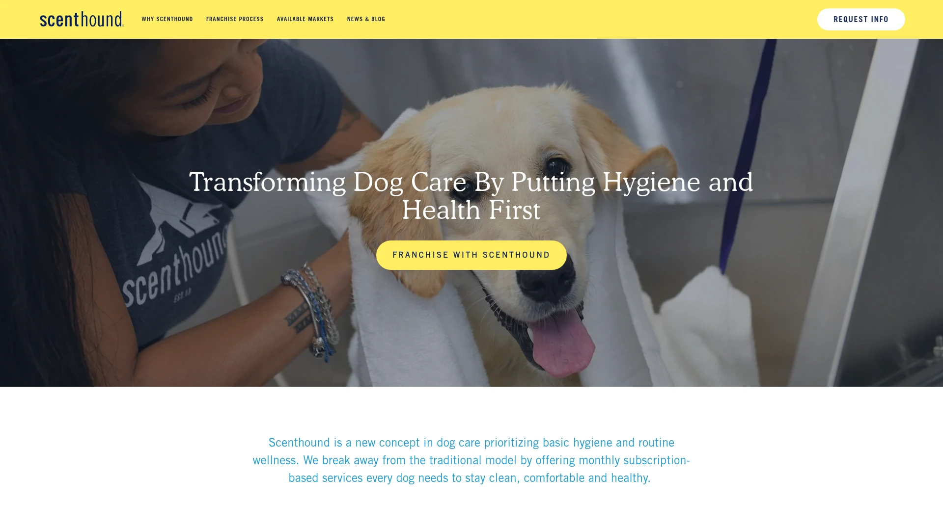 Scenthound actual website screenshot