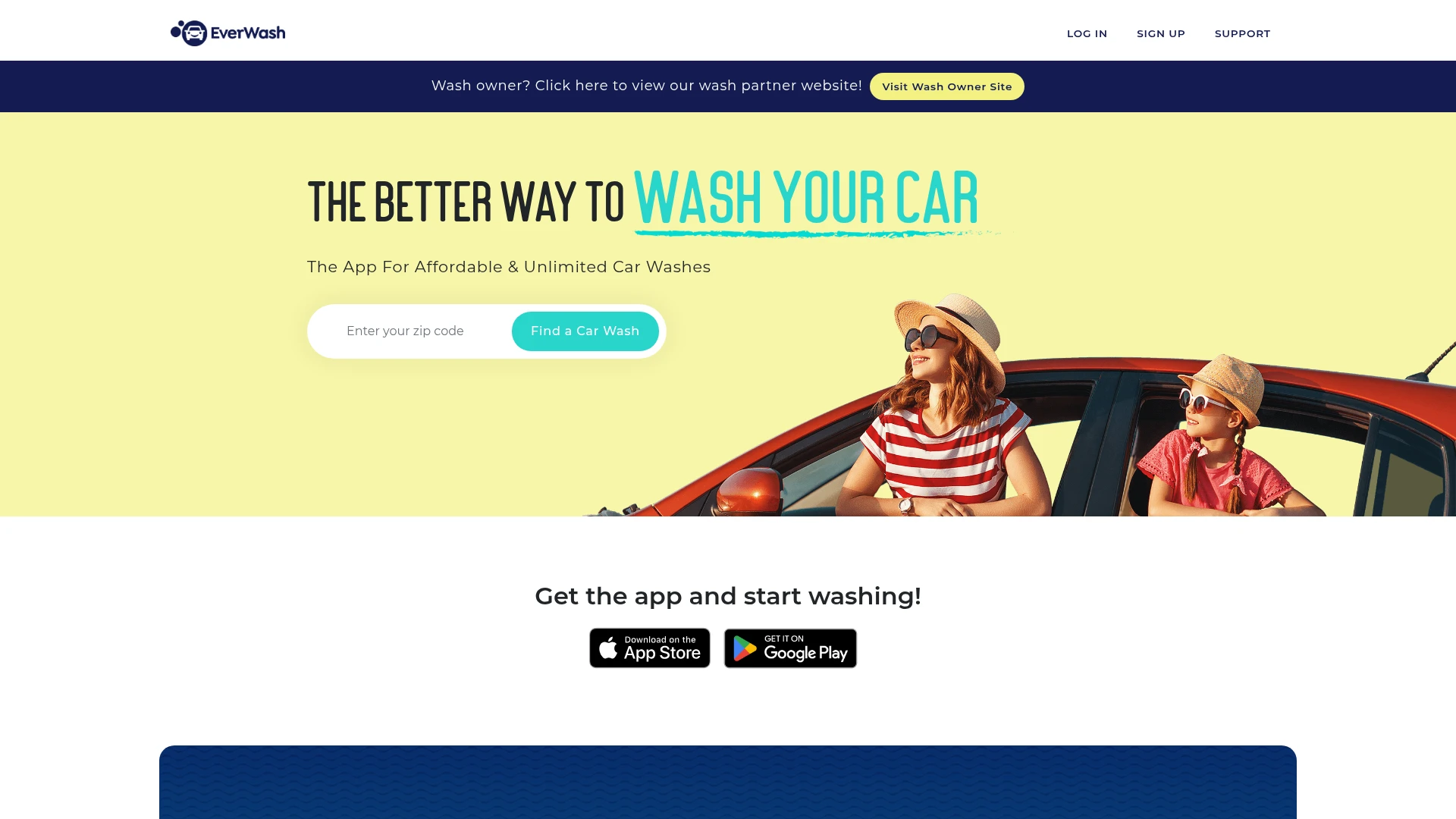 EverWash actual website screenshot