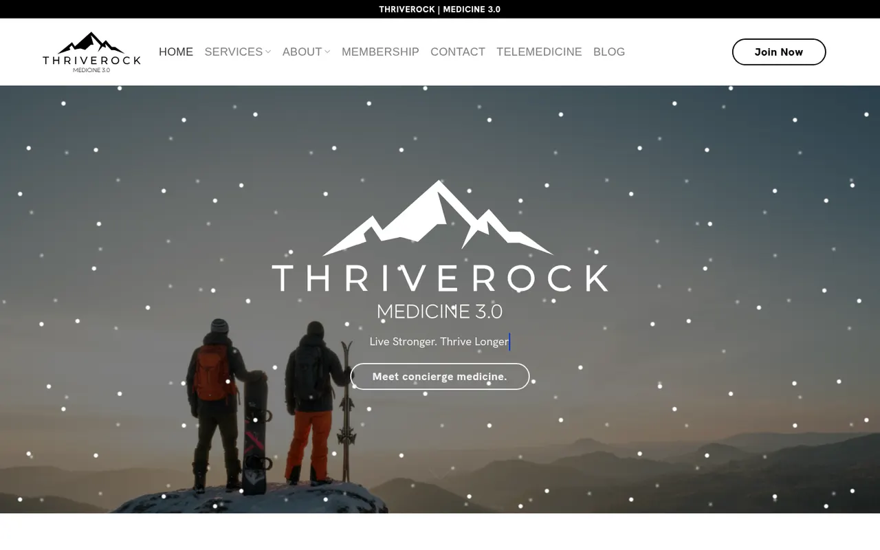 ThriveRock HC actual website screenshot