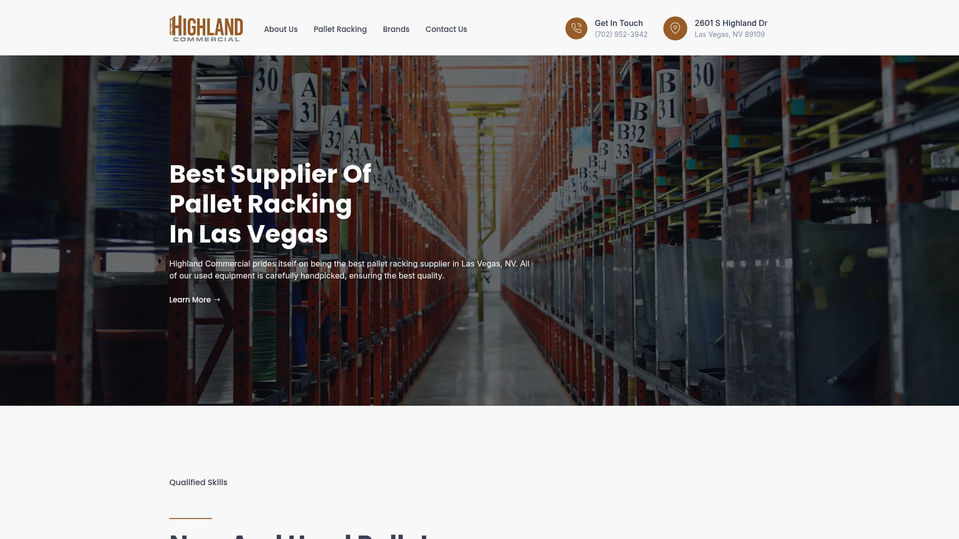 Highland Commercial actual website screenshot