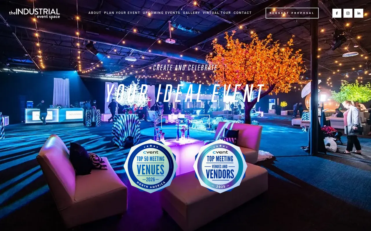 the INDUSTRIAL actual website screenshot