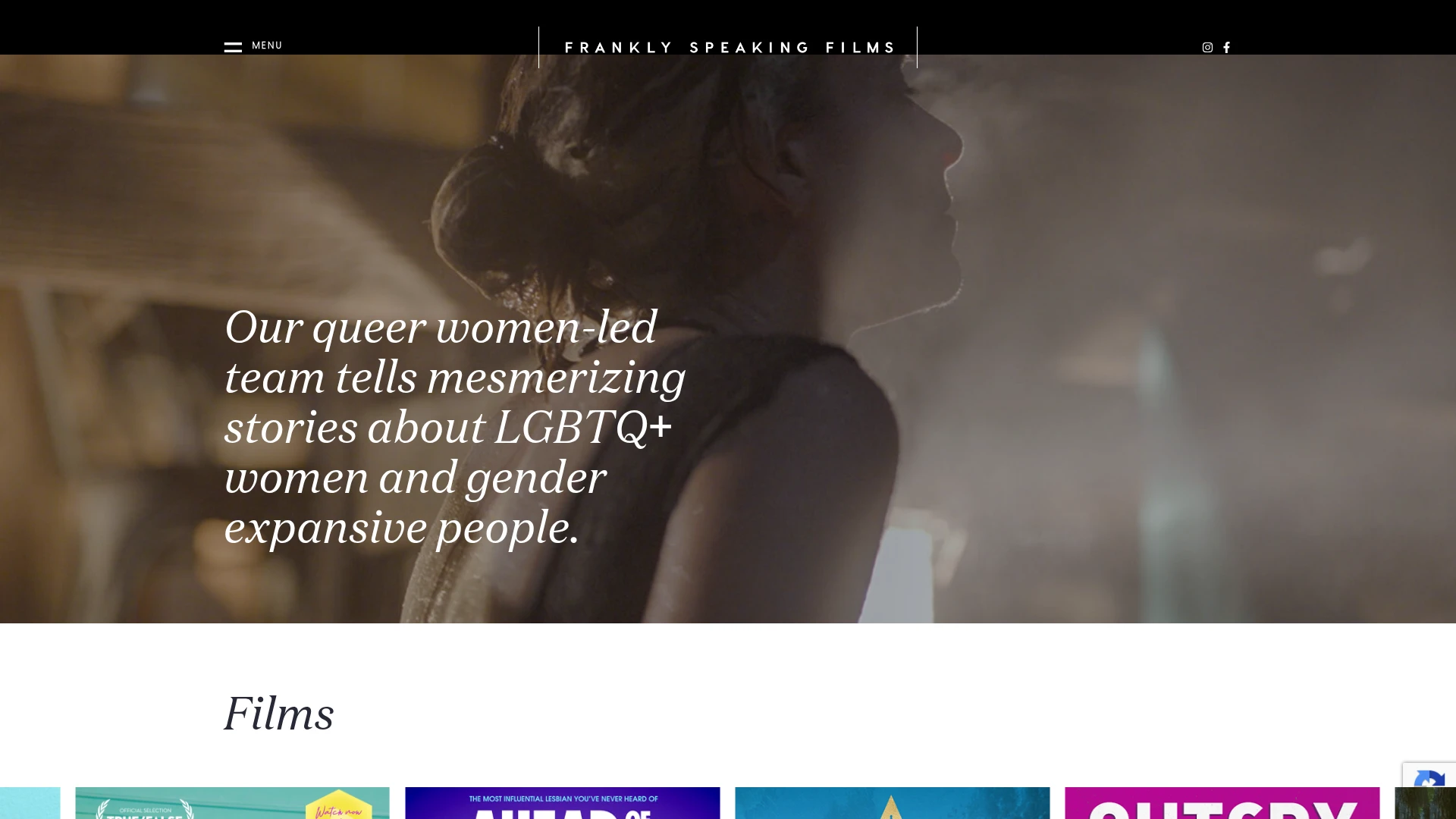 Frankly Speaking Films actual website screenshot