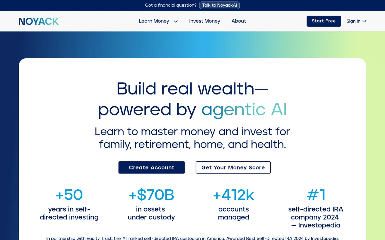 Noyack actual website screenshot