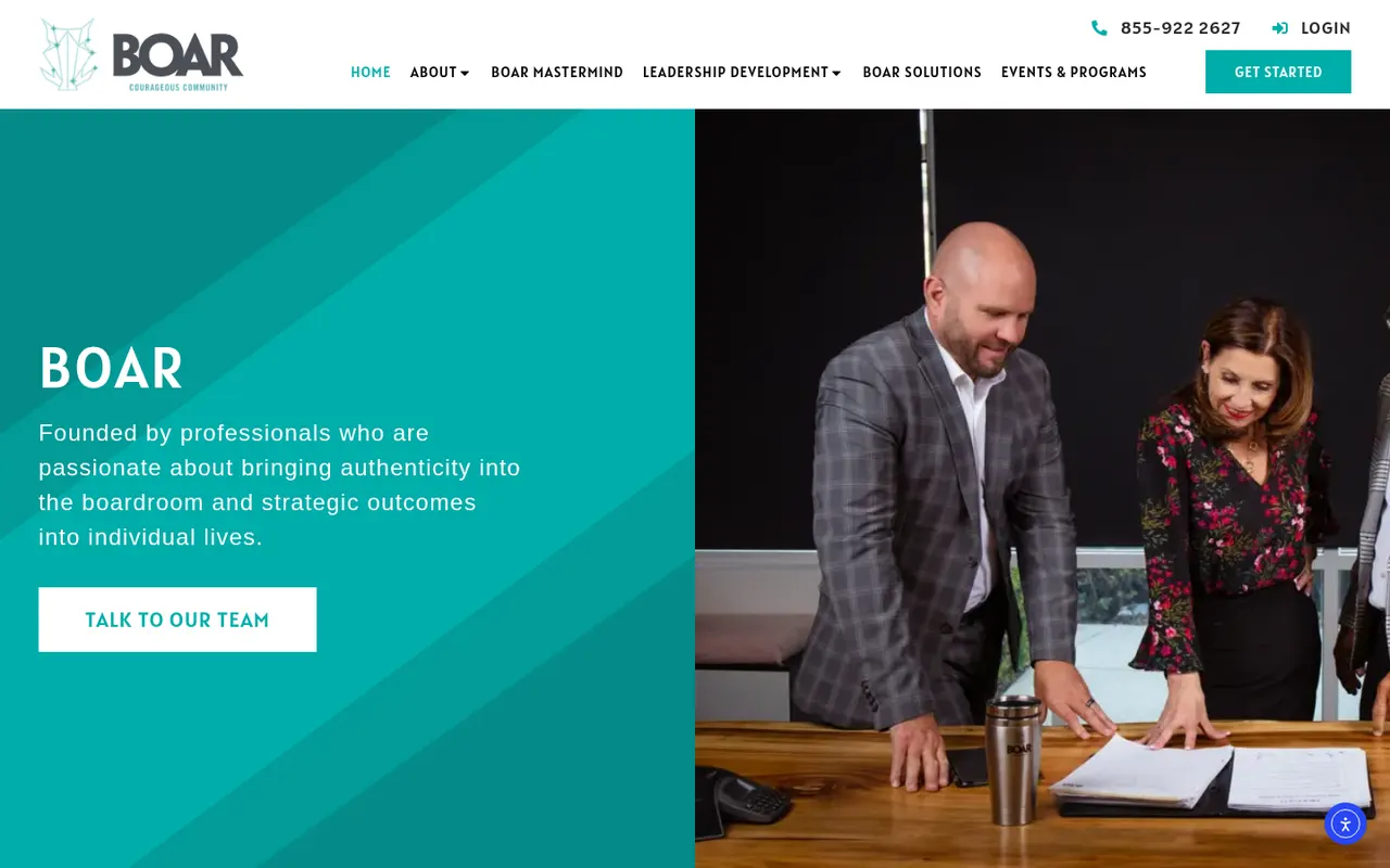 BOAR Community actual website screenshot