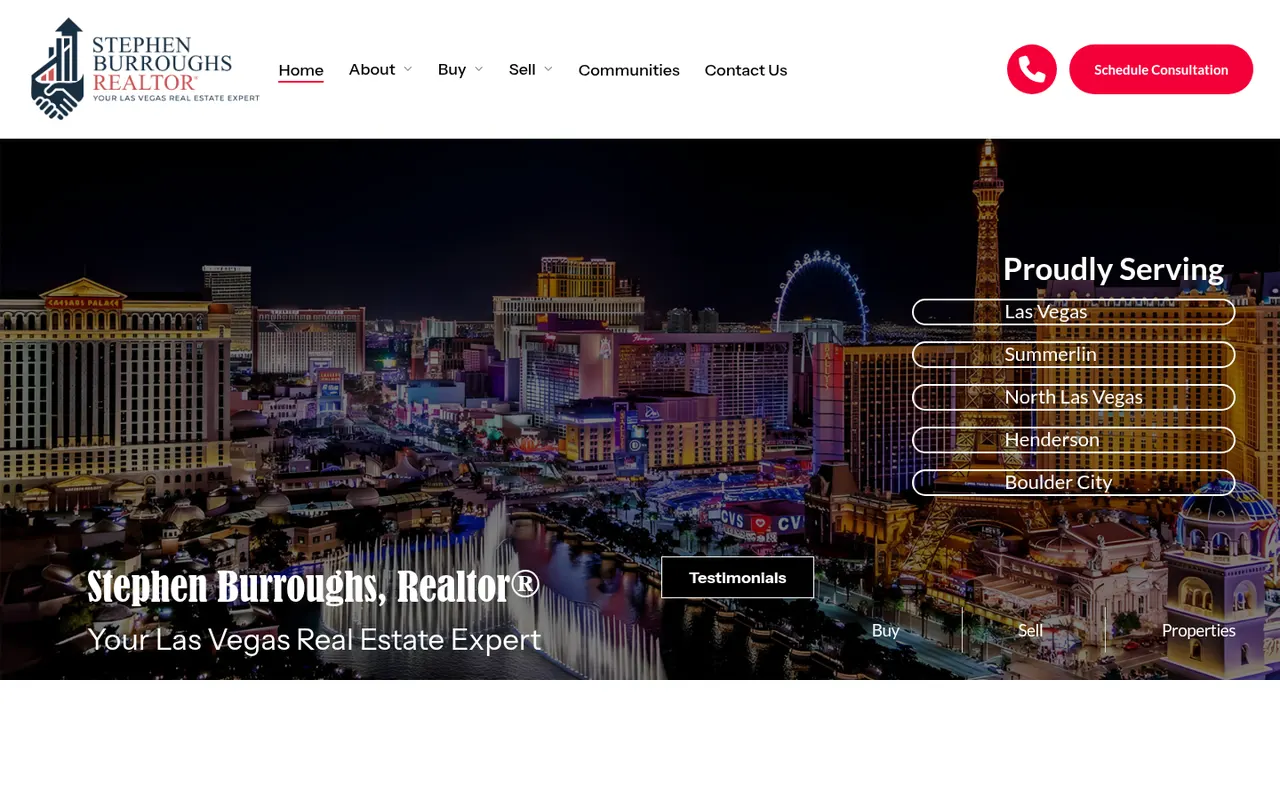 Stephen Burroughs Realtor actual website screenshot