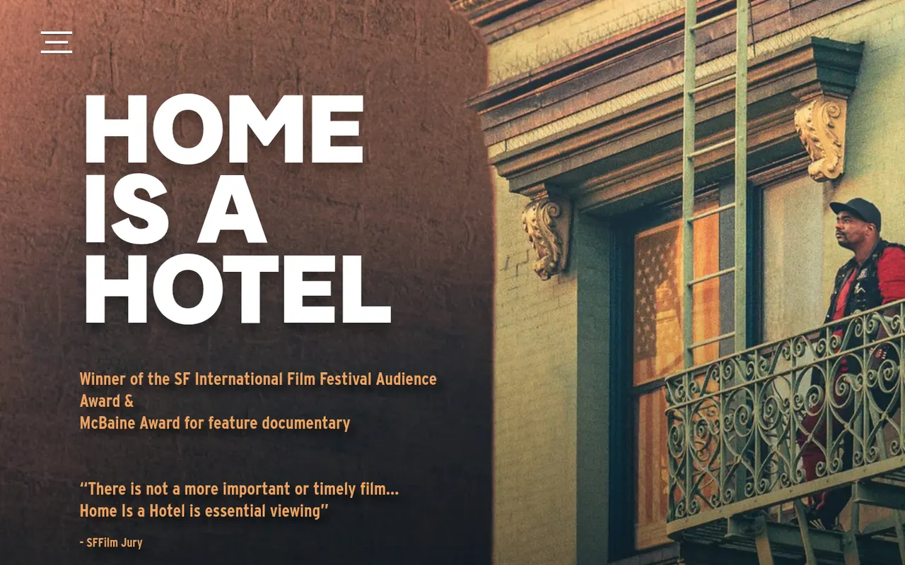Home is a Hotel actual website screenshot