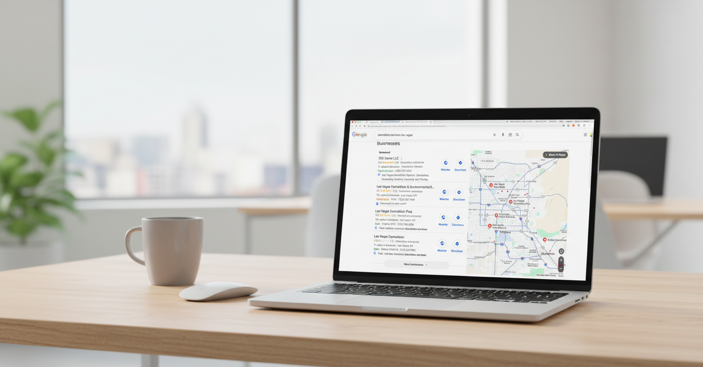 Las Vegas Demolition SEO case study mockup