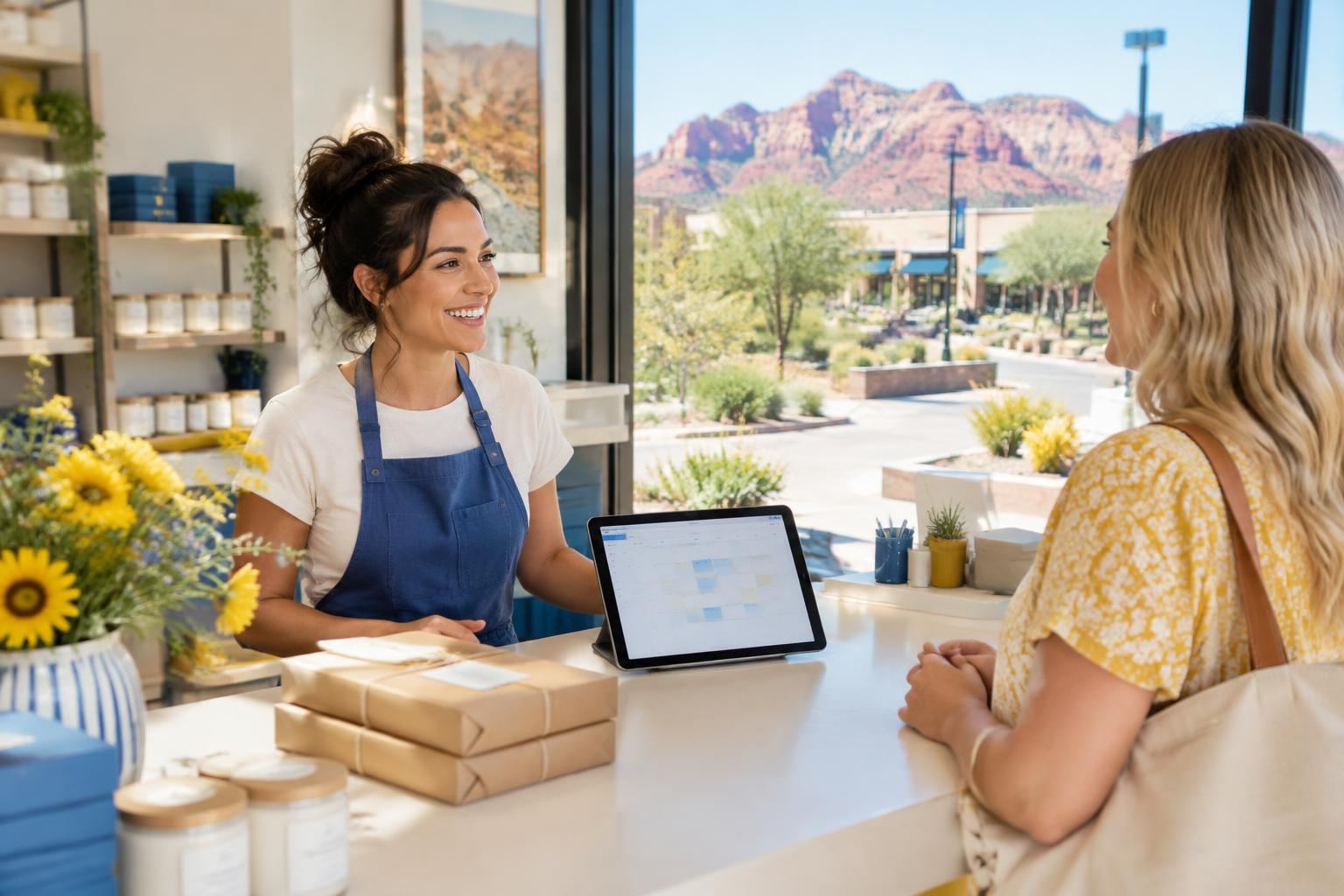 Illustrative ai automation scene inspired by local business life in Summerlin, Nevada